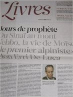 Liberation Supplément Livres Du 31/05/12 : Erri De Luca, Et Il Dit / John Dewey / Mitsakis / F. Kidman, Gare Au Feu - Newspapers - Before 1800