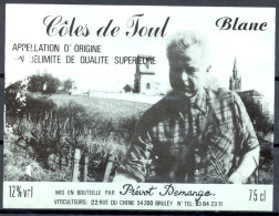132 - Côtes De Toul - GBlanc - Appellation D'Origine - V.D.Q.S. - Prévot Demange - 22 Rue Du Chêne 54200 BRULEY - Blancs