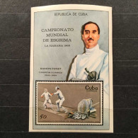 BLOCK 50 CORREOS HAVANA 1969 MONDIAL CHAMPION RAMON FONTS 1900-1904 - Blocs-feuillets