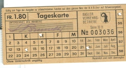 BVB - BASLER VERKEHRS-BETRIEBE- TAGESKARTE FR.1,80 - BASEL - Europe