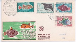 COTE DES SOMALIS - FDC POISSONS FAUNE AQUATIQUE - Briefe U. Dokumente