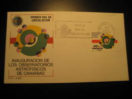 Barcelona 1985 Canarias Canaries Astrophysical Observatory Astronomy Space Physics Science Fdc Cancel Cover Spain - Physics