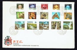 1978  DEfinitive Issue: Minerals, Animals, Waterfalls  - Comple Set On Single Unaddressed FDC - Rhodesië (1964-1980)
