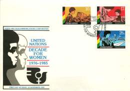 1985  UN Decade For Women    Complete Set On Single  Unaddressed  FDC - Zimbabwe (1980-...)