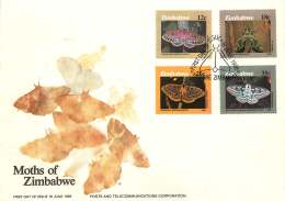 1986  Moths  -  Complete Set On Single  Unaddressed  FDC - Zimbabwe (1980-...)