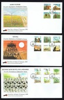 1994  4th Definitive Issue Agriculture, Mining, Historical Buildings  -Complete Set Of 16 On 3  Unaddressed  FDC - Zimbabwe (1980-...)