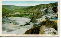 YELLOWSTONE-- MANNOTH HOT SPRINGS VALLEY FROM TERRACES - Yellowstone