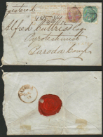 India  1872 QV   1A=4A  On Bombay To Baroda  Registered Cover  # 91367  Inde Indien - 1858-79 Compañia Británica Y Gobierno De La Reina