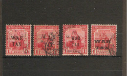 TRINIDAD AND TOBAGO 1917 - 1918 WAR TAX STAMPS SG 178, 180, 185, 186 FINE USED Cat £20+ - Trinidad & Tobago (...-1961)