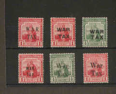 TRINIDAD AND TOBAGO 1917 - 1918 WAR TAX STAMPS SG 180, 182, 183, 185, 187, 188  MOUNTED MINT  Cat £10.20 - Trinidad & Tobago (...-1961)