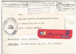 ARGENTINA CC CERTIFICADA CORREO OFICIAL PREFECTURA NAVAL SANTO TONI - Oficiales