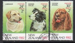 New Zealand 1982 Health Dogs Set Of 3, Used - Oblitérés