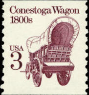 1988 USA Transportation Coil Stamp Conestoga Wagon Sc#2252 History Car Post Horse - Coils & Coil Singles