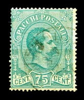 ITALIA Regno 1884 1886 Pacchi Postali Umbertini 75 Cent.  Annullato Usato 3 - Postal Parcels