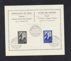 FDC Fondation Musicale Reine Elisabeth 1937 - ....-1951