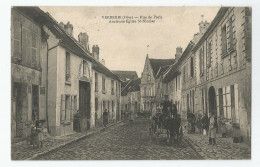 Oise - 60 - Verberie Rue De Paris Calèche Ancienne église St Nicolas - Verberie