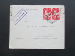 Bulgarien 1939 Luftpostbeleg / Zollamtlich Geöffnet! Stempel Mit Flugzeug Poste Aerienne Sofia. Nr. 352 MeF - Storia Postale