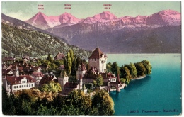 CPA Schweiz/Suisse: Thunersee - Oberhofen, 1911, 2 Scans - Oberhofen Am Thunersee