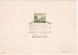 One Hundredth Football Match Austria-Hungary 1955 Budapest Postmark - Lettres & Documents