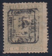 ESPAÑA/FILIPINAS 1898 - Edifil #130D - MLH * (Adelgazamiento) - Variedad: Doble Sobrecarga - Philipines