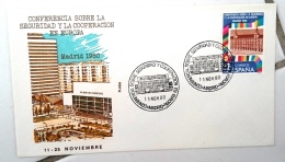 ESPAGNE Idée Européenne. Conferencia Sobre La Seguridad Y La Cooperacion En Europa Madrid 1980 . ENveloppe 1er Jour FDC - Europäischer Gedanke