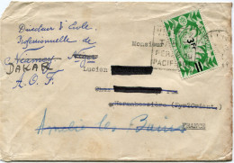 OCEANIE FRANCE LIBRE LETTRE DEPART PAPEETE 11-10-47 TAHITI POUR LA FRANCE REEXPEDIEE A DAKAR (A.O.F.) - Covers & Documents