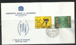 SOMALIA 1963 CAMPAGNA CONTRO LA FAME FREEDOM FROM HUNGER POST AFIS COMPLETE SET SERIE COMPLETA FDC - Somalie (1960-...)