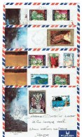 LOT 5 ENVELOPPES POLYNESIE DONT POSTE AERIENNE N°84-102 - 1973-75 - Brieven En Documenten