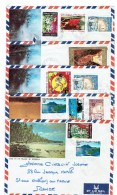 LOT 5 ENVELOPPES POLYNESIE DONT TP POSTE AERIENNE N°93-102 - 1973-75 - Brieven En Documenten