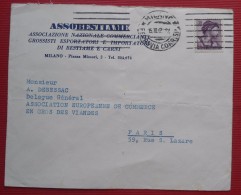 -- MILAN CACHET  CHEMIN DE FER SUR LETTRE AFFRANCHIE 30 LIRE  -DESTINATION PARIS -- - Sammlungen