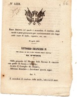 1868 DECRETO COL QUALE E ACCORDATO IL CONDONO DELLE MULTE E PENE PECUNIARIE PER CONTRAVVENZIONI - Décrets & Lois