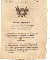 1860 DECRETO COL QUALE E CONCESSA PIENA AMNISTIA A TUTTI I MILITARI - Décrets & Lois