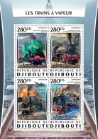 DJIBOUTI 2016 ** Steam Trains Dampflokomotiven M/S - OFFICIAL ISSUE - A1621 - Trains