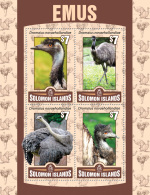 SOLOMON ISLAND 2016 ** Emus M/S - OFFICIAL ISSUE - A1621 - Autruches