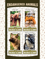 SOLOMON ISLAND 2016 ** Endangered Animals Wild Dogs Wildhunde M/S - OFFICIAL ISSUE - A1621 - Chiens