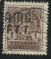 TRIESTE A 1947 AMG - FTT ITALIA ITALY OVERPRINTED RECAPITO AUTORIZZATO LIRE 1 USATO USED OBLITERE' VARIETA' VARIETY - Steuermarken