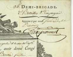 94e Demi-Brigade - GISTEL 1798 Belgique - Marechal SOULT Et General CHAMPIONNET - Historical Documents