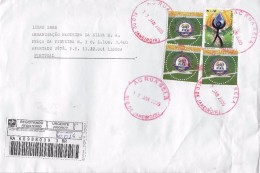 TIMBRES - STAMPS - LETTRE RECOMMANDÉ POUR PORTUGAL - BRÉSIL / BRAZIL - TIMBRES 100 ANS FIFA - Storia Postale