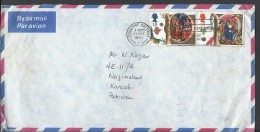 Great Britain Airmail 1991 Christmas Stamp 39p, 18p Postal History Cover Sent To Pakistan. - Brieven En Documenten