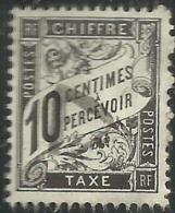 FRANCIA FRANCE 1882 1892 POSTAGE DUE STAMPS SEGNATASSE TASSE TAXE NUMERAL CHIFFRE CIFRA 14 X 13 1/2 CENT. 10 10c MNH - 1859-1959 Mint/hinged