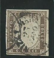 ITALIE:ANCIENS-ETATS: SARDAIGNE: Obl., N°11b, Brun-gris, Signé Macovéanu, TB - Sardaigne