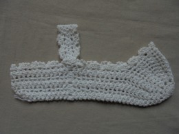 Ancien - Petit Chausson Pour Sabot En Crochet Coton Perlé Blanc - Dentelles Et Tissus