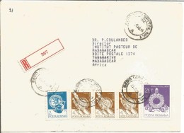 ROUMANIE LETTRE DE LASI SPITAL POUR MADAGASCAR 1988 - Postmark Collection
