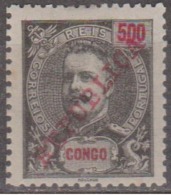 CONGO - 1911-  D. Carlos I, Com Sobrecarga «REPUBLICA»  500 R.   * MH   MUNDIFIL  Nº 73 - Portugiesisch-Kongo
