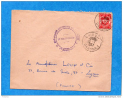 MARCOPHILIE-lettre- F M -DAHOMEYcadOUIDAH+Cachet Bataillon  Autonome-1957 -stamps-N° FM 12-pour Françe - Storia Postale