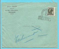 401 Op Brief Met Stempel THIENEN Naar BRUXELLES , Strookje INCONNU + Stempel RETOUR A L'ENVOYEUR - 1934-1935 Leopold III.