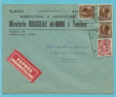 402+423 Op Brief Per EXPRES Met Telegraafstempel TAMINES Op 10/12/36 - 1934-1935 Léopold III