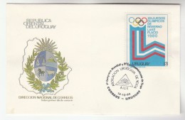 1988 URUGUAY YOGA Assoc EVENT COVER Winter OLYMPIC GAMES Lake Placid  Sport Olympics Cover Medictation Health - Sin Clasificación