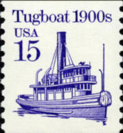 1988 USA Transportation Coil Stamp Tugboat Sc#2260 History Boat Ship Post - Coils & Coil Singles