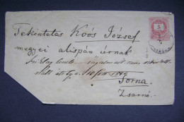 Hungary Stationery Entier Ganzsache 5 Kr: Postmark Zupa (county) GÖMÖR, Town Maybe Rosznyo (Roznava) - 1876 - Covers & Documents